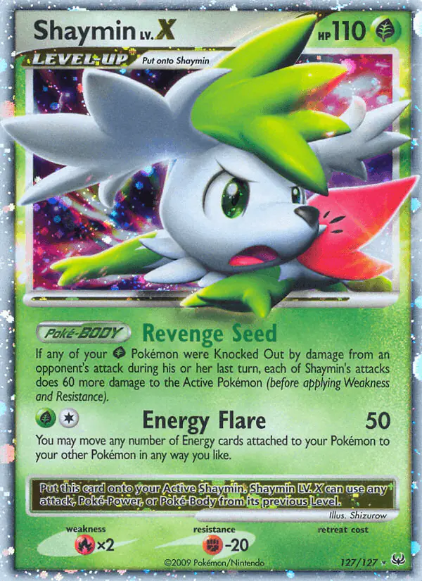 Carta Shaymin LV.X 127/127 de Platinum