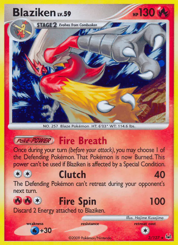 Carta Blaziken 3/127 de Platinum