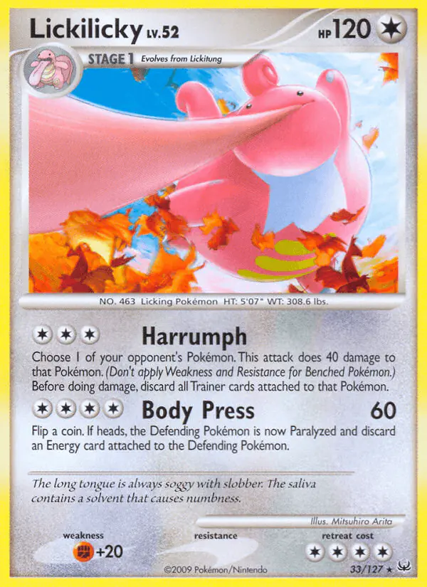 Carta Lickilicky 33/127 de Platinum