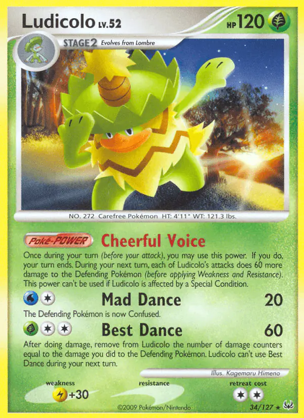 Carta Ludicolo 34/127 de Platinum