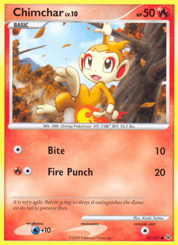 Carta Chimchar 70/127 de Platinum
