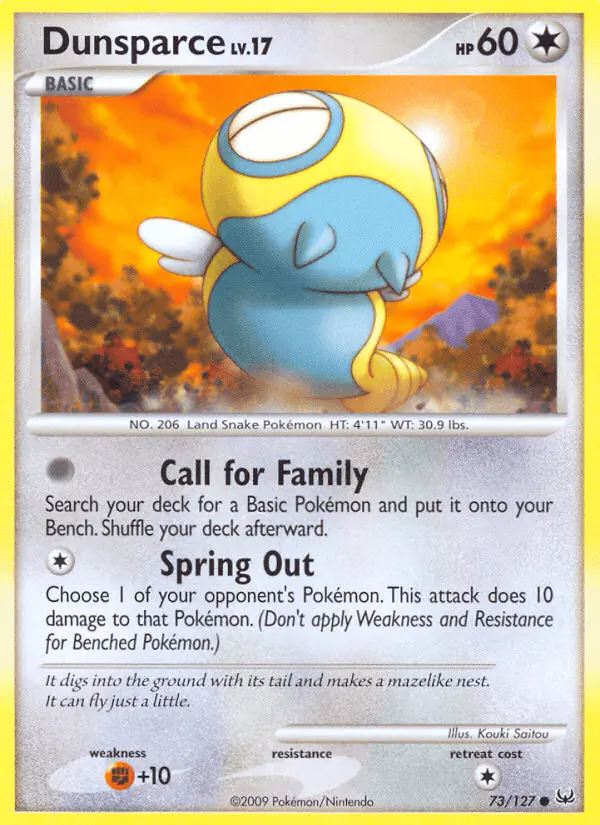 Carta Dunsparce 73/127 de Platinum
