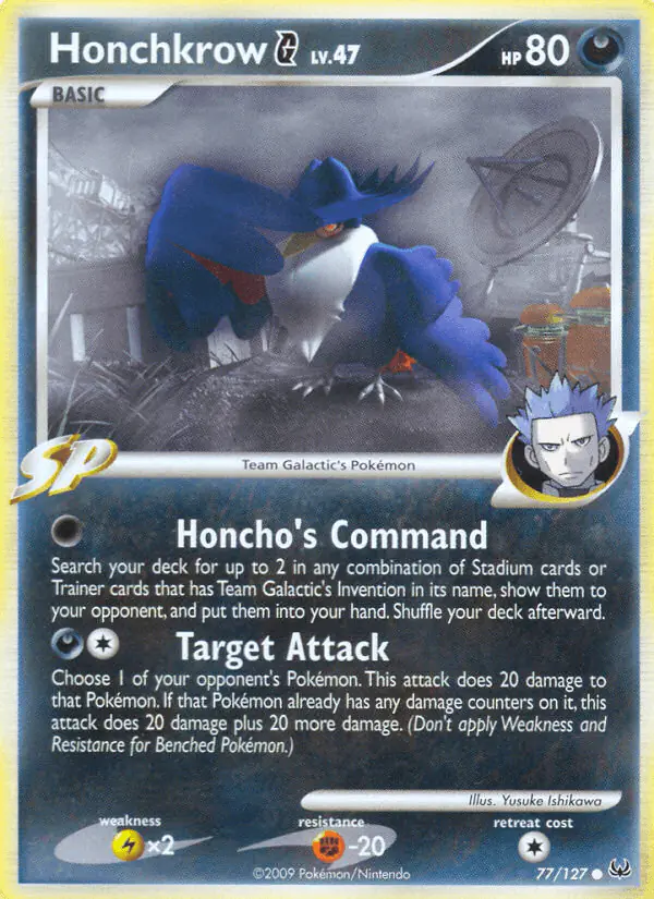 Carta Honchkrow G 77/127 de Platinum