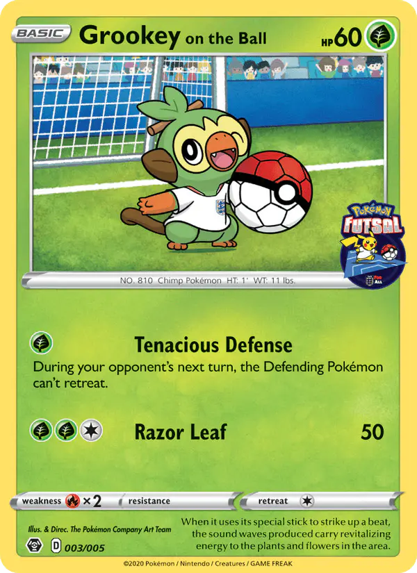 Carta Grookey on the Ball 003/005 de Pokémon Futsal 2020