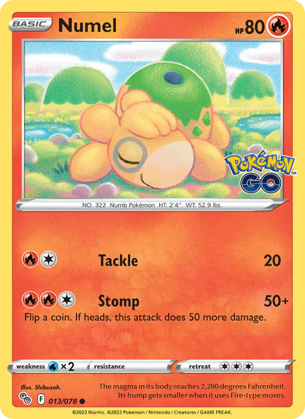Carta Numel 013/078 de Pokémon GO