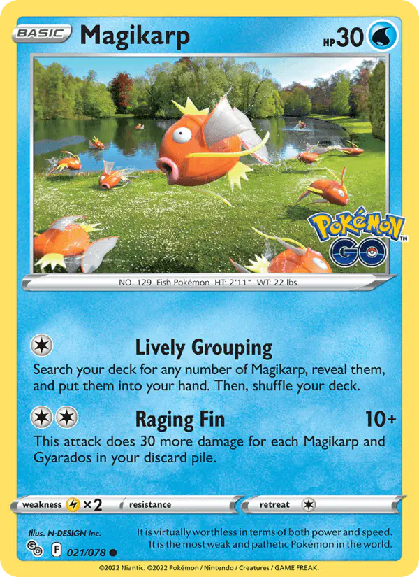 Carta Magikarp 021/078 de Pokémon GO