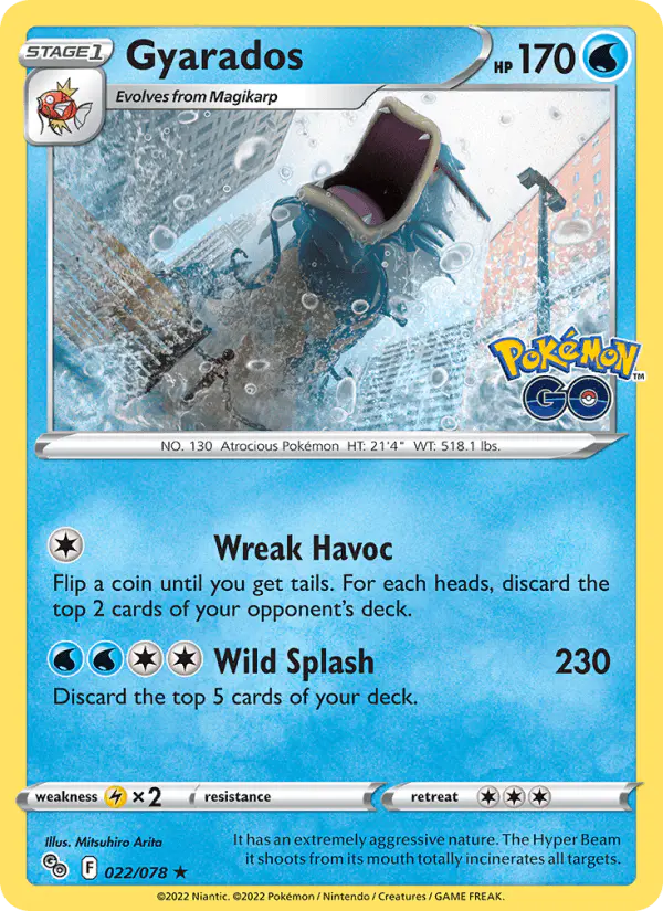 Carta Gyarados 022/078 de Pokémon GO