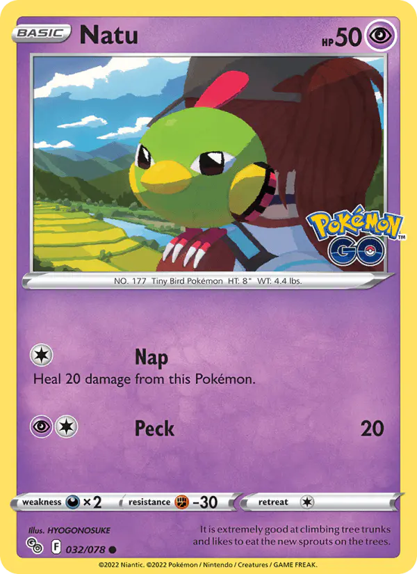Carta Natu 032/078 de Pokémon GO