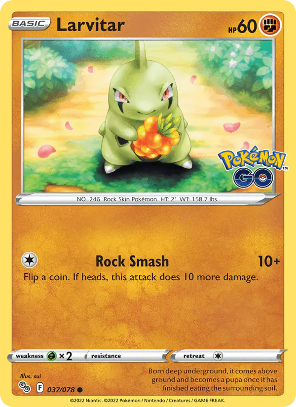 Carta Larvitar 037/078 de Pokémon GO