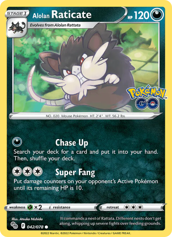 Carta Alolan Raticate 042/078 de Pokémon GO