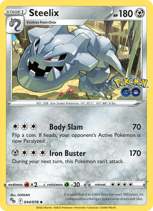 Carta Steelix 044/078 de Pokémon GO