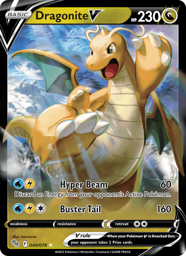 Carta Dragonite V 049/078 de Pokémon GO