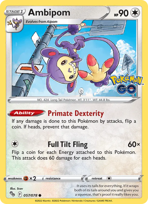 Carta Ambipom 057/078 de Pokémon GO