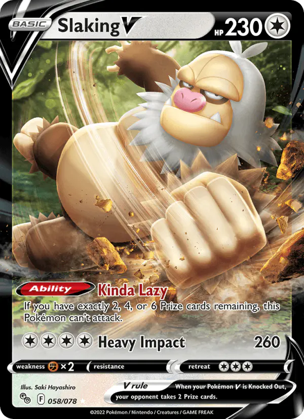 Carta Slaking V 058/078 de Pokémon GO