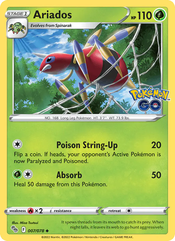 Carta Ariados 007/078 de Pokémon GO