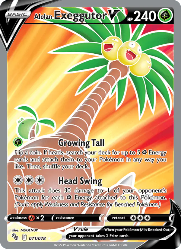 Carta Alolan Exeggutor V 071/078 de Pokémon GO