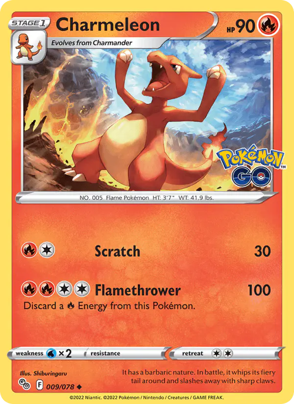 Carta Charmeleon 009/078 de Pokémon GO