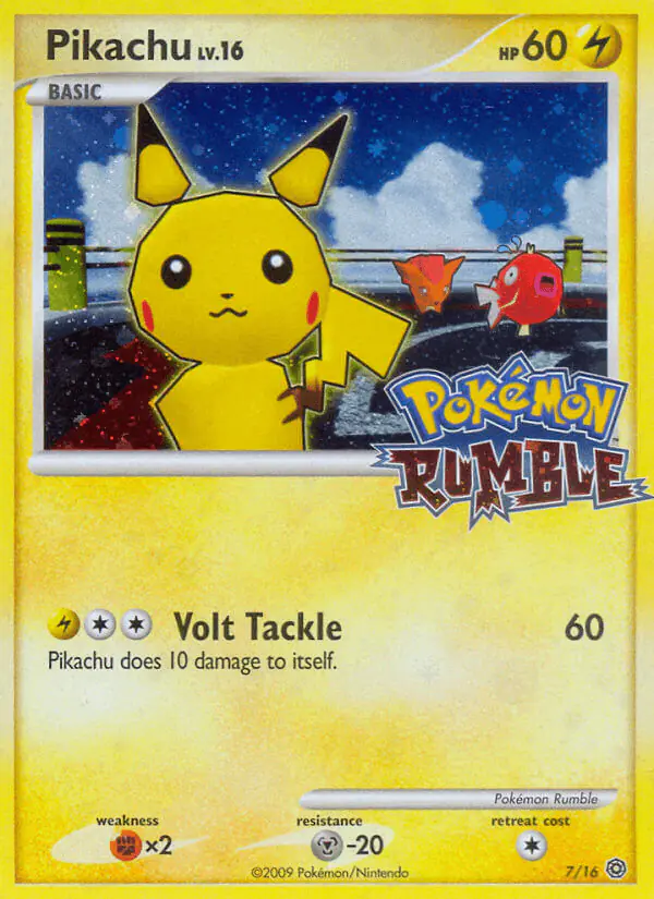Carta Pikachu 7/16 de Pokémon Rumble