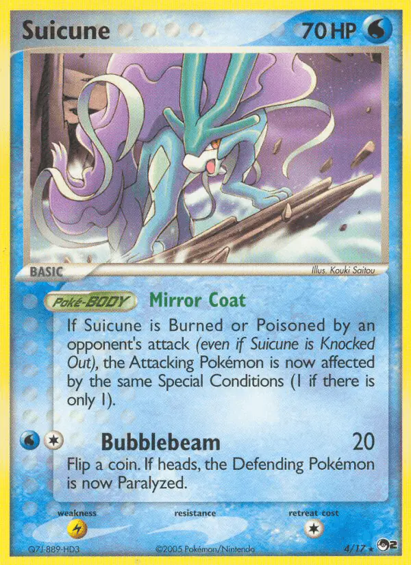 Carta Suicune 4/17 de POP Series 2