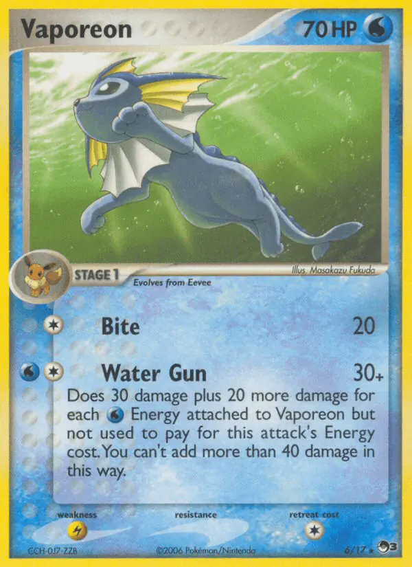 Carta Vaporeon 6/17 de POP Series 3