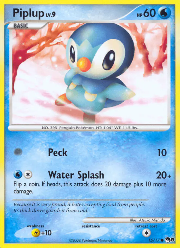 Carta Piplup 15/17 de POP Series 8