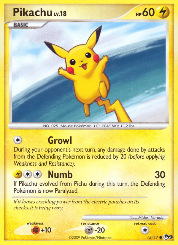 Carta Pikachu 15/17 de POP Series 9