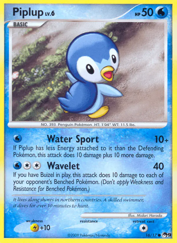 Carta Piplup 16/17 de POP Series 9