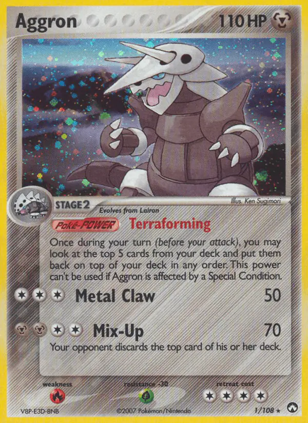Carta Aggron 1/108 de Power Keepers