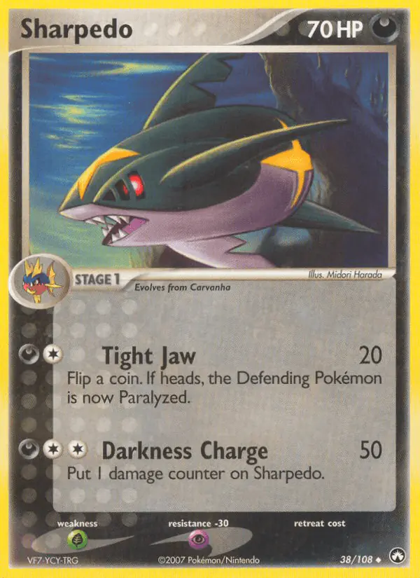 Carta Sharpedo 38/108 de Power Keepers