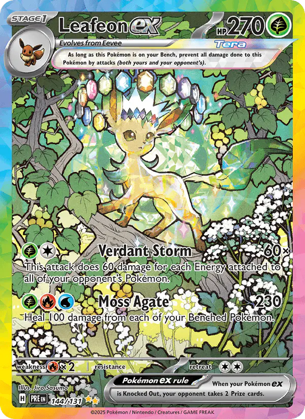 Carta Leafeon ex 144/131 de Prismatic Evolutions