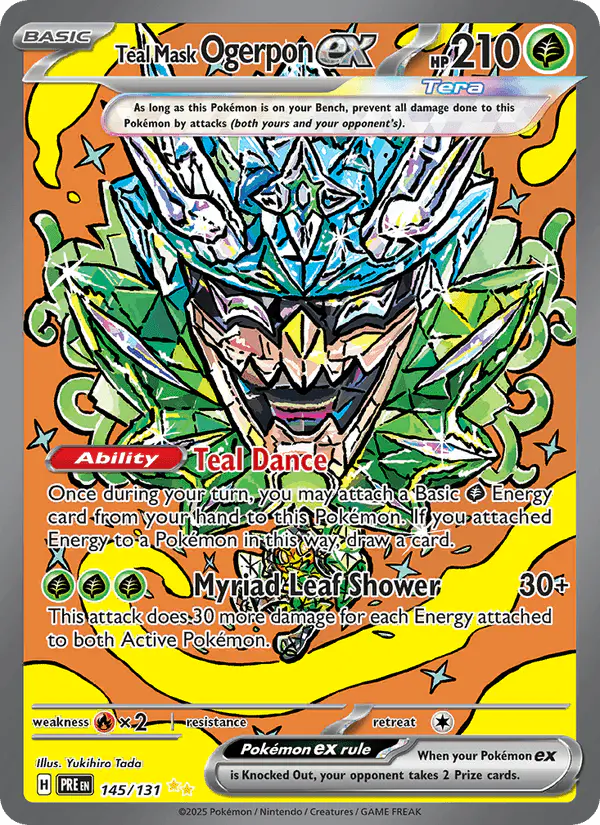 Carta Teal Mask Ogerpon ex 145/131 de Prismatic Evolutions