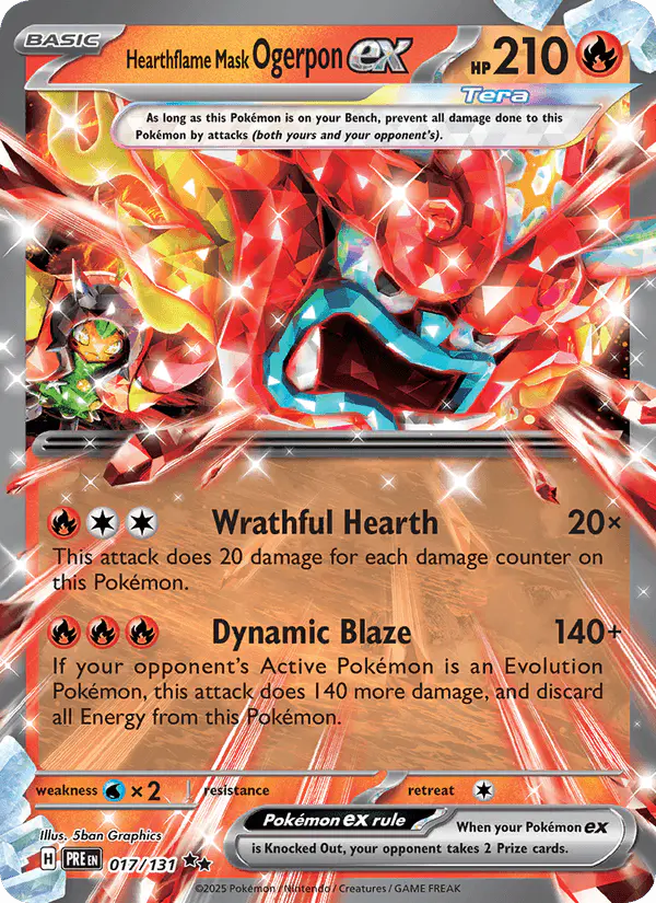 Carta Hearthflame Mask Ogerpon ex 017/131 de Prismatic Evolutions