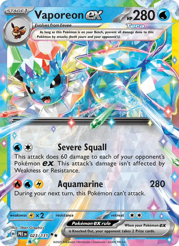 Carta Vaporeon ex 023/131 de Prismatic Evolutions