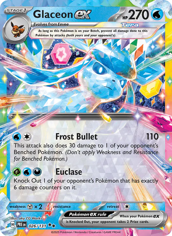 Carta Glaceon ex 026/131 de Prismatic Evolutions