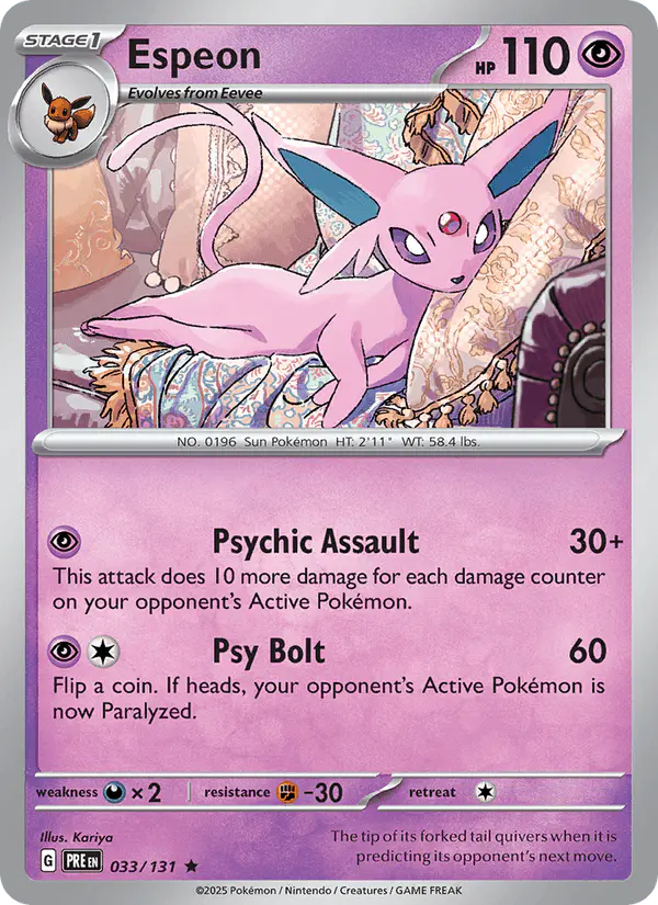 Carta Espeon 033/131 de Prismatic Evolutions