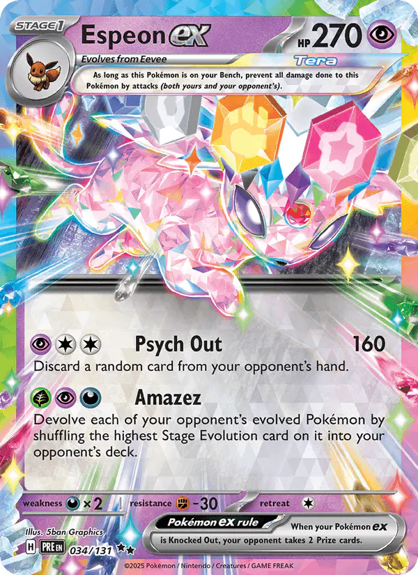 Carta Espeon ex 034/131 de Prismatic Evolutions