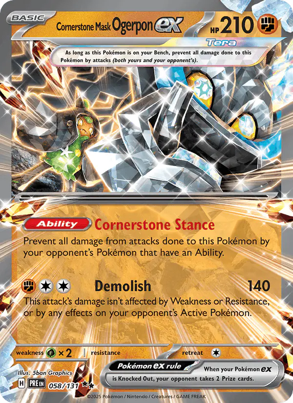 Carta Cornerstone Mask Ogerpon ex 058/131 de Prismatic Evolutions