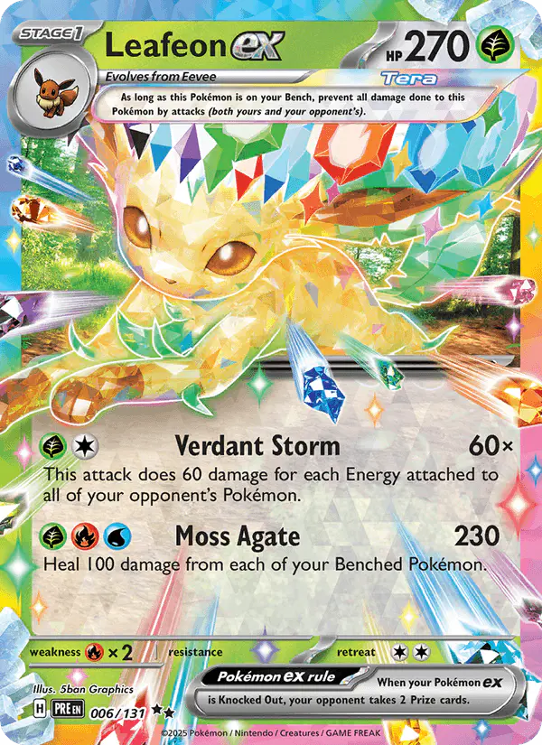 Carta Leafeon ex 006/131 de Prismatic Evolutions