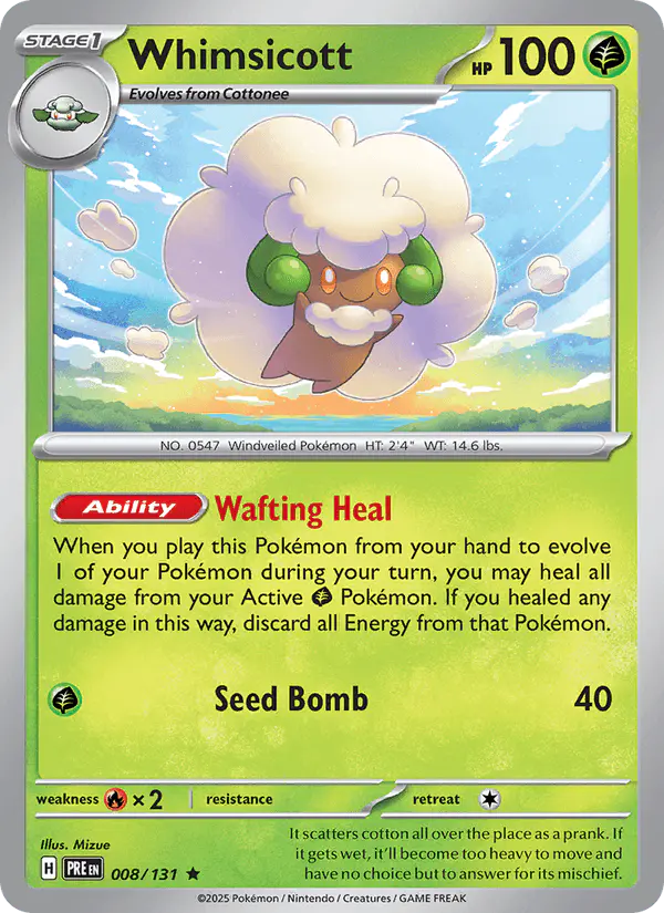Carta Whimsicott 008/131 de Prismatic Evolutions