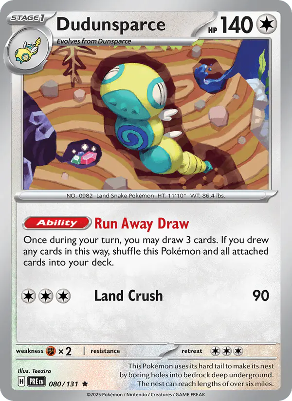 Carta Dudunsparce 080/131 de Prismatic Evolutions