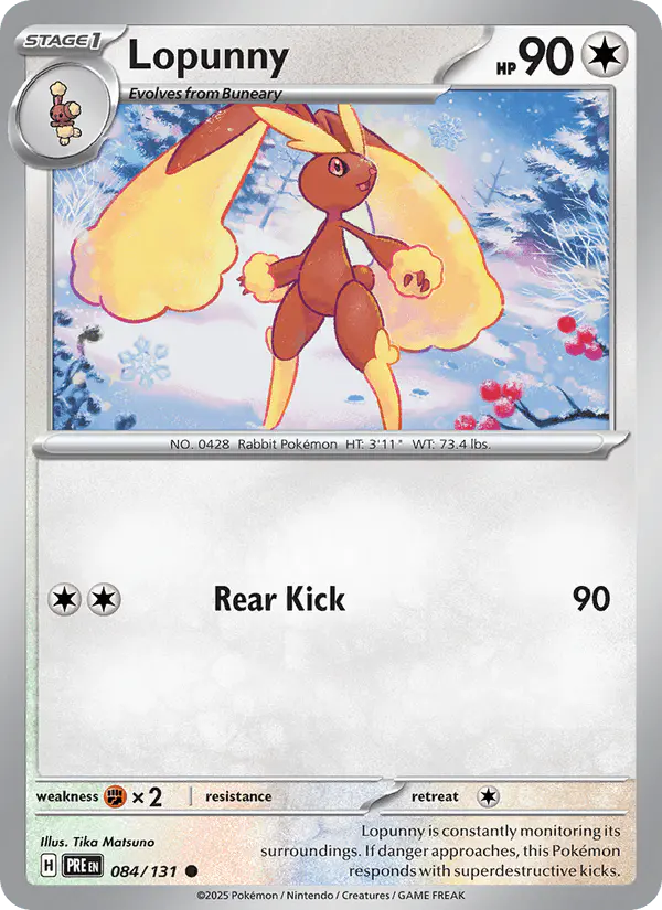 Carta Lopunny 084/131 de Prismatic Evolutions