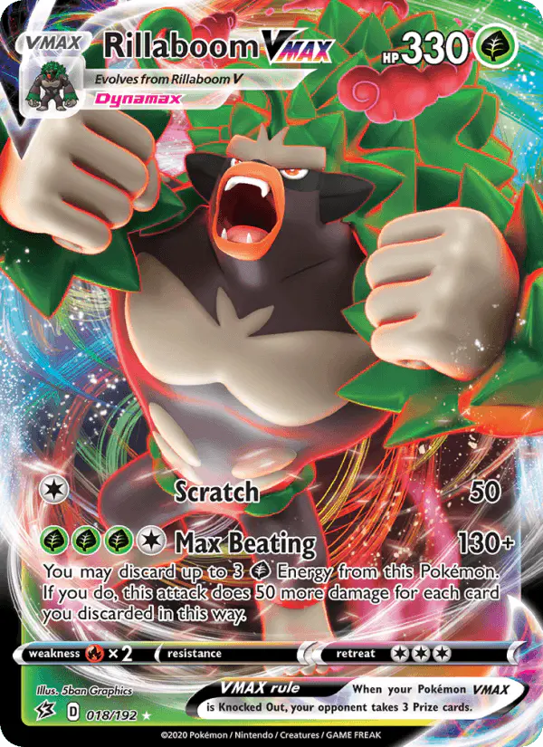 Carta Rillaboom VMAX 018/192 de Rebel Clash
