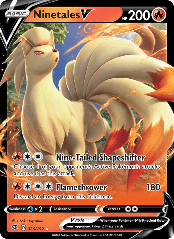 Carta Ninetales V 026/192 de Rebel Clash