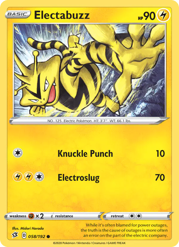 Carta Electabuzz 058/192 de Rebel Clash