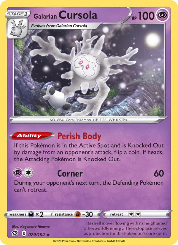 Carta Galarian Cursola 079/192 de Rebel Clash