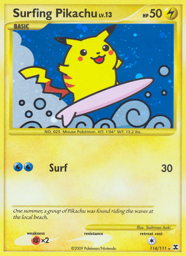 Carta Surfing Pikachu 114/111 de Rising Rivals