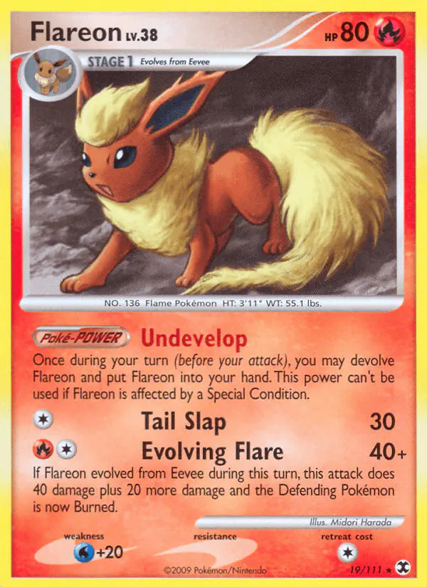 Carta Flareon 19/111 de Rising Rivals