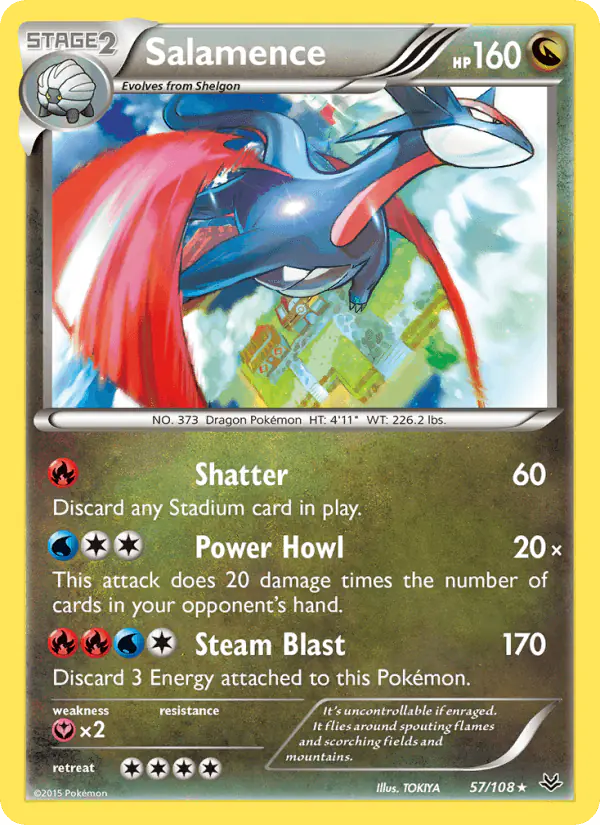 Carta Salamence 57/108 de Roaring Skies
