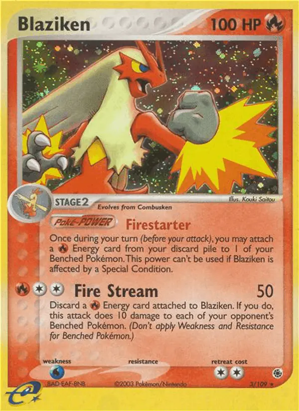Carta Blaziken 3/109 de Ruby & Sapphire