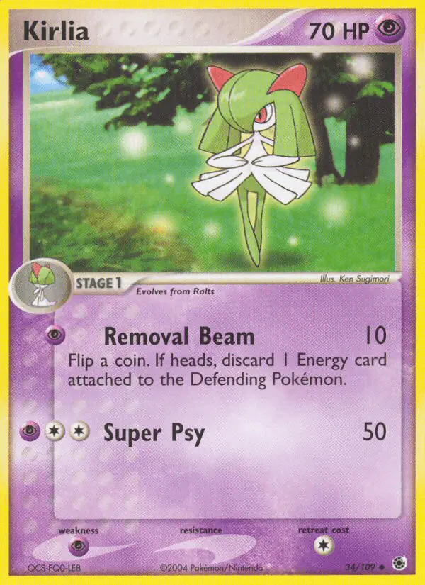 Carta Kirlia 34/109 de Ruby & Sapphire